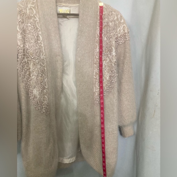 BELLDINI Angor & Rabbit Hair Long Cardigan M Beige NWOT - Picture 11 of 13